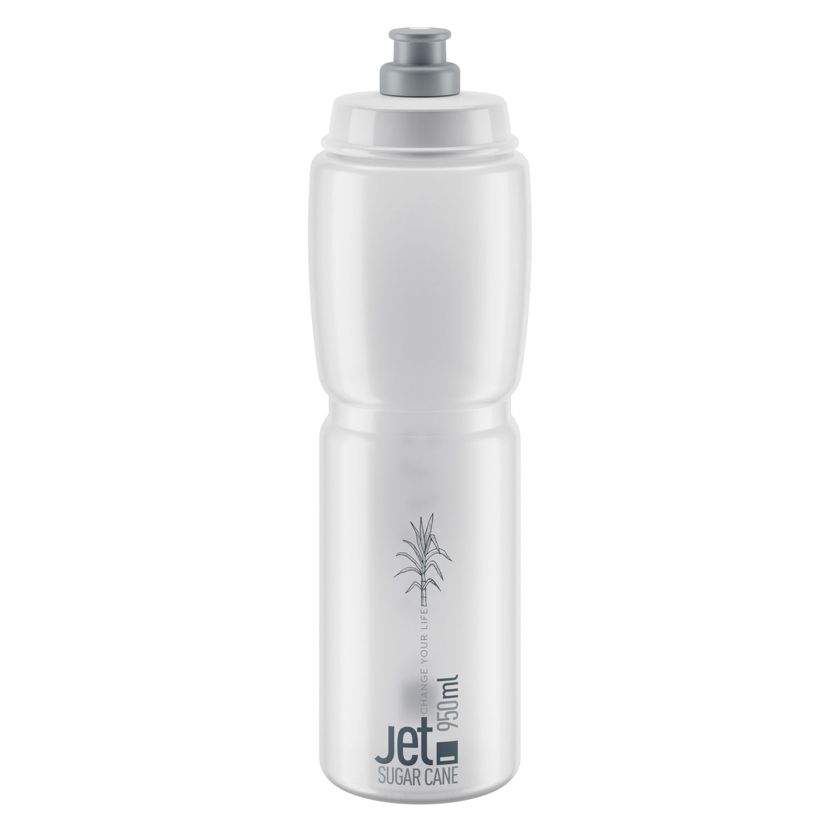 Bidon Elite Jet Sugar Cane Transparente/Logo Gris 950ml