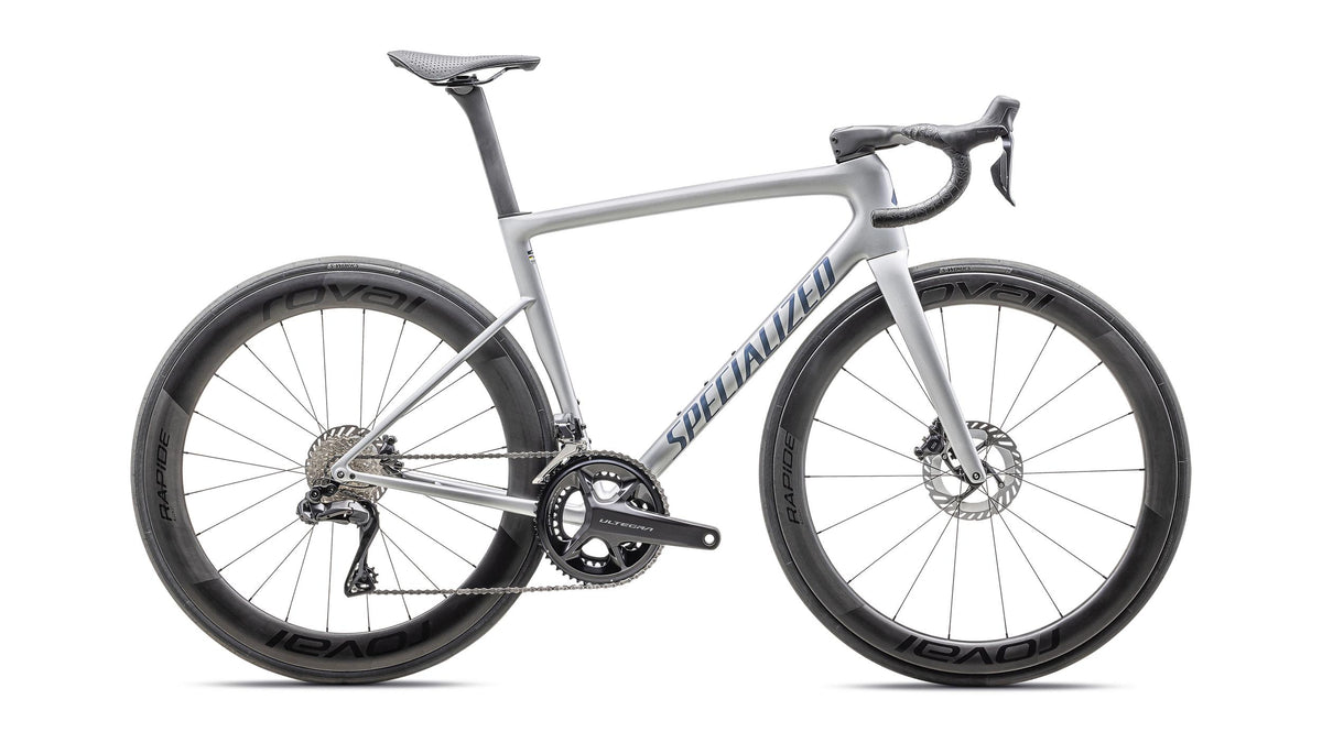 Tarmac SL8 Pro Ultegra Di2 Specialized 2025 Gloss Liquid Silver/Satin Blue Pearl Over Black Liquid Metal #2