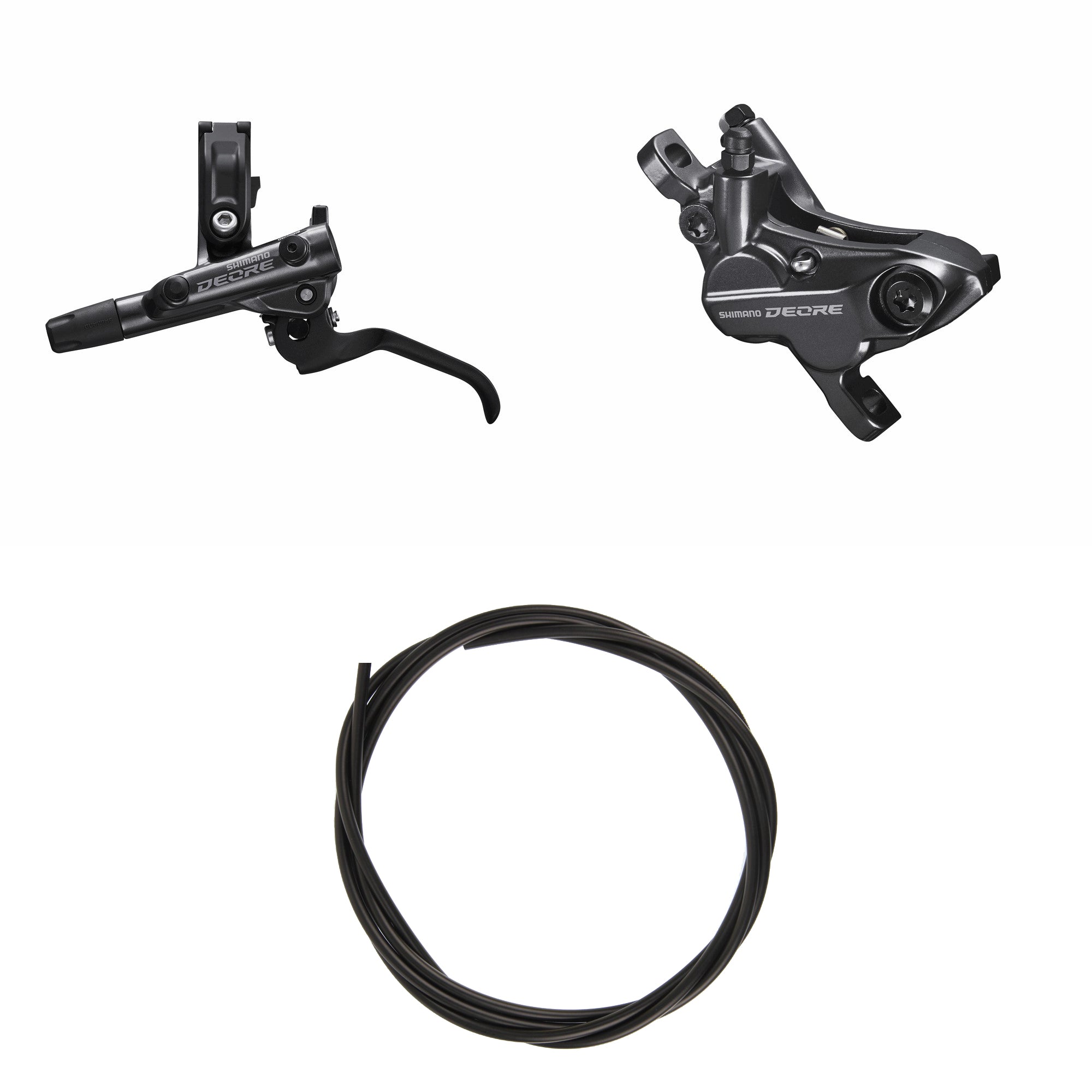 Kit Freno Disco HidrĂĄulico Shimano Deore BR-M6120/BL-M6100 Delantero/Izquierdo Resina Sin Aletas/Adaptador Latiguillo 1000mm Negro #2