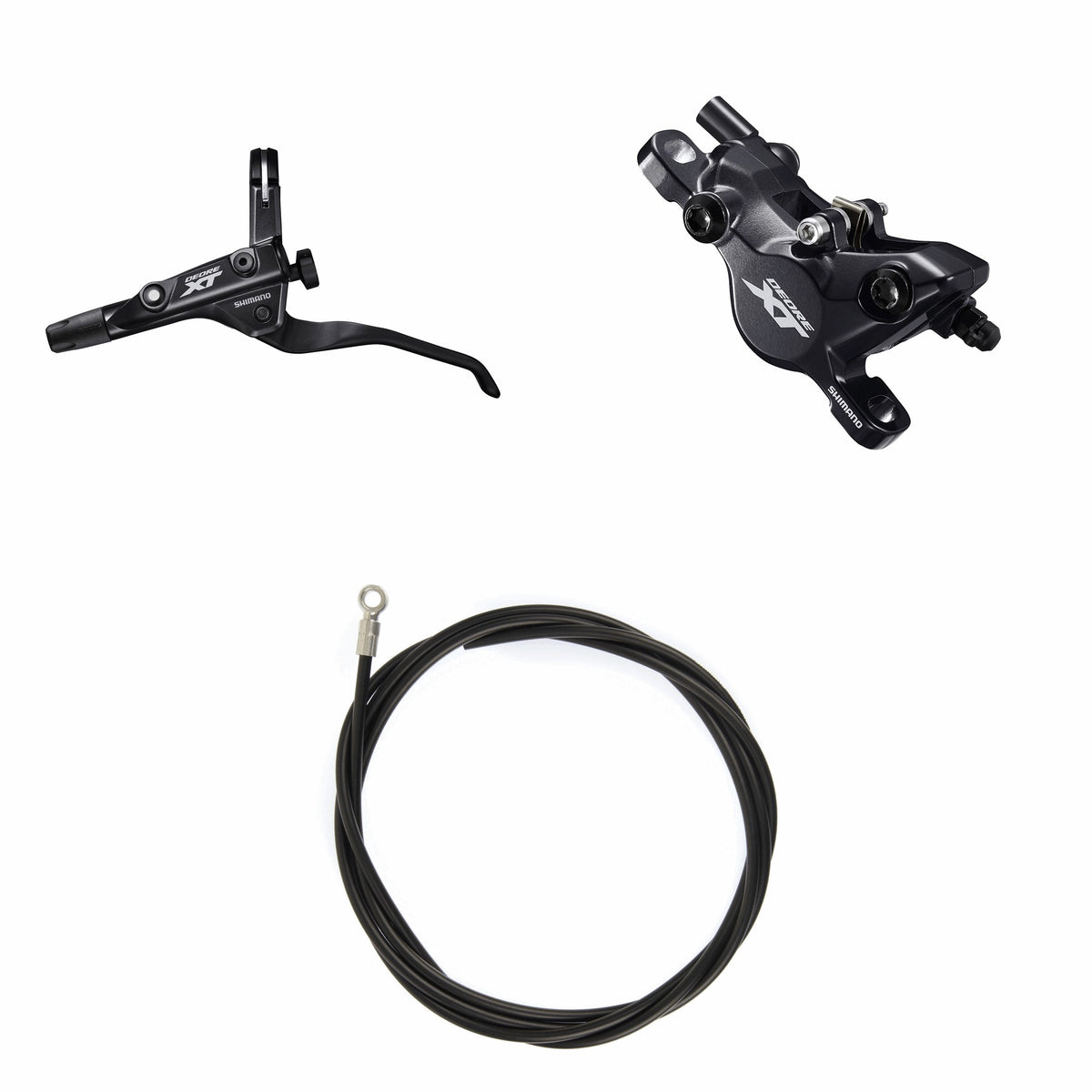 Kit Freno Disco HidrĂĄulico Shimano Deore XT BR-M8100/BL-T8100 Delantero/Izquierdo Resina Sin Aletas/Adaptador Latiguillo 1000mm Negro #2