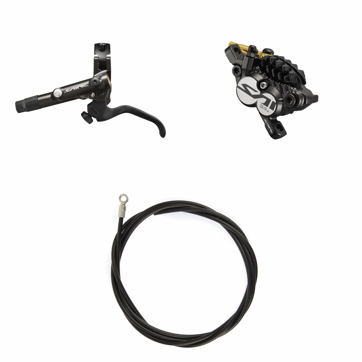 Kit Freno Disco HidrĂĄulico Shimano Saint BR-M820 Delantero/Izquierdo Metal Aletas Sin Adaptador Latiguillo 1000mm Negro #2