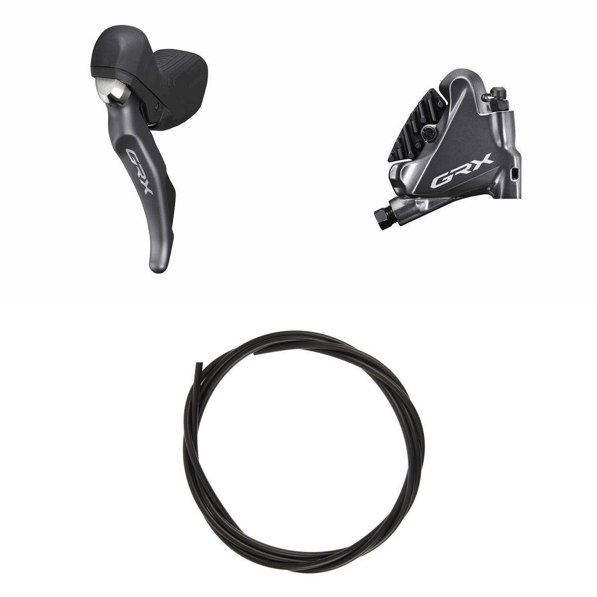 Kit Freno Disco HidrĂĄulico Shimano GRX BR-RX810/ST-RX810 Delantero/Izquierdo Resina Aletas Adaptador 160mm Latiguillo 1000mm Negro #2