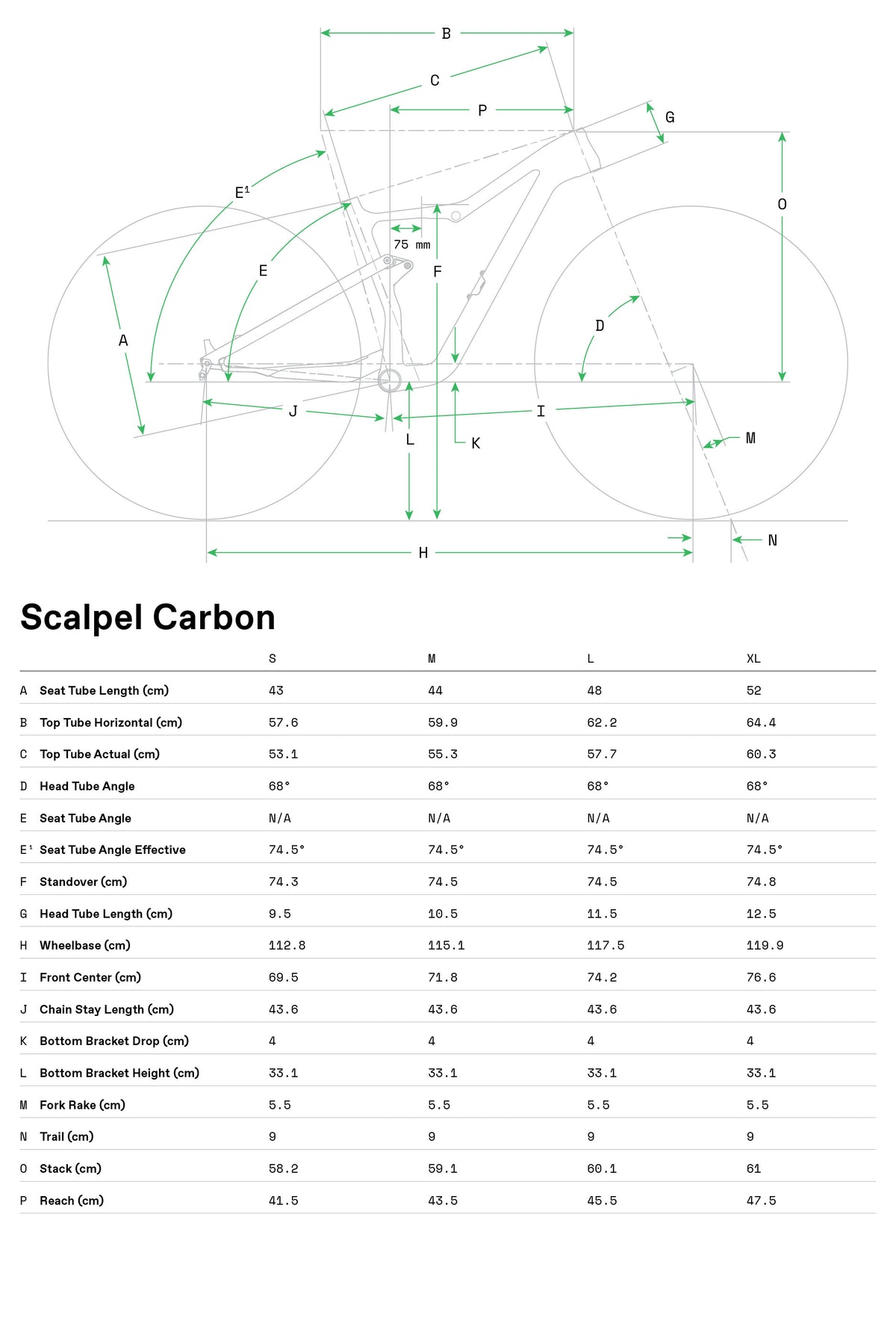 Scalpel 1 Lefty Cannondale 2024 Silver - GeometrĂa