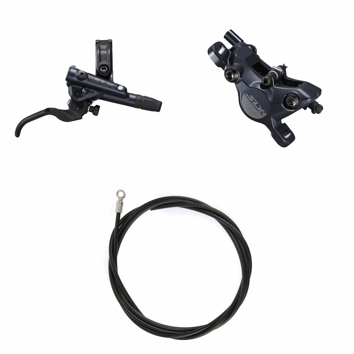 Kit Freno Disco Hidráulico Shimano SLX BR-M7100/BL-M7100 Trasero/Derecho Resina Sin Aletas/Adaptador Latiguillo 1700mm Negro #2