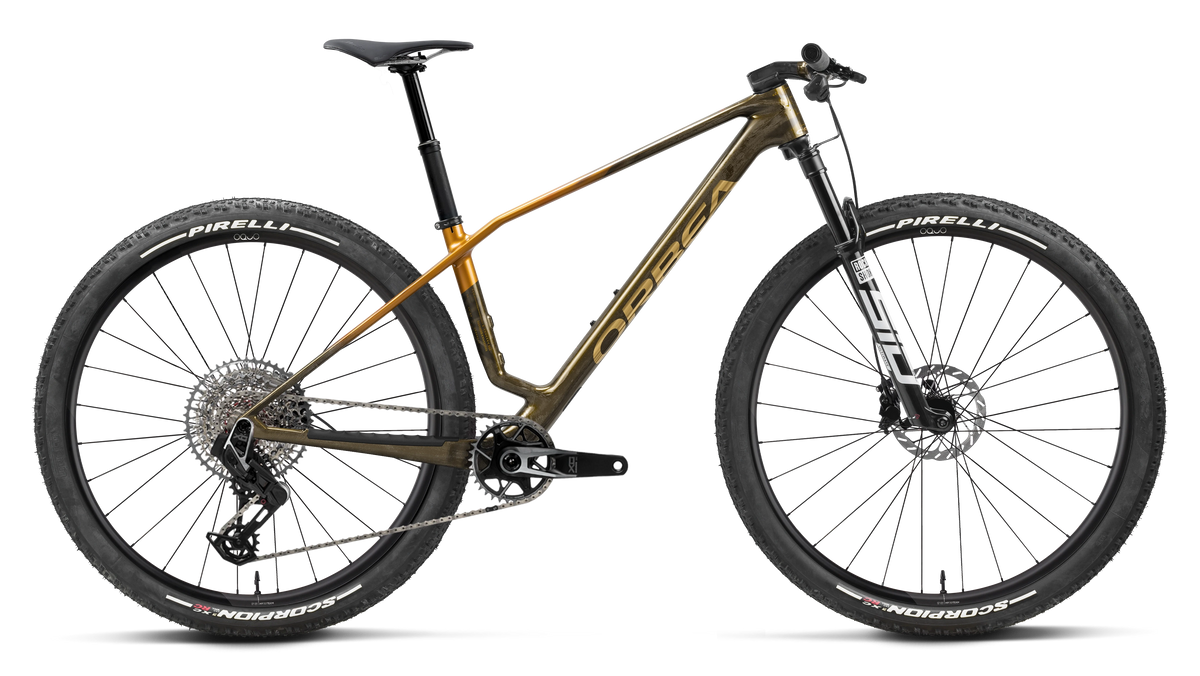 Bicicletas MTB XC Orbea Alma M-TEAM AXS 2027 Caramel Carbon View/Leo Orange Gloss