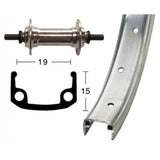 Rueda Delantera Naven 100mm Aluminio 650x1 3/8 Negro/Plata